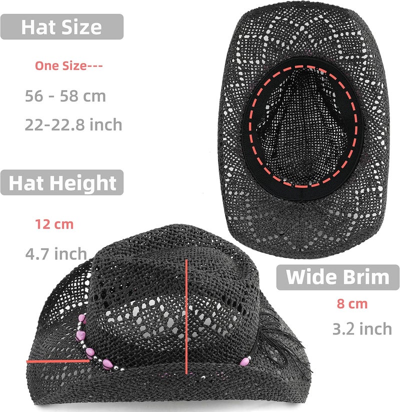 Pro Celia Men Women Cowgirl Straw Western Cowboy Hat - Image 4